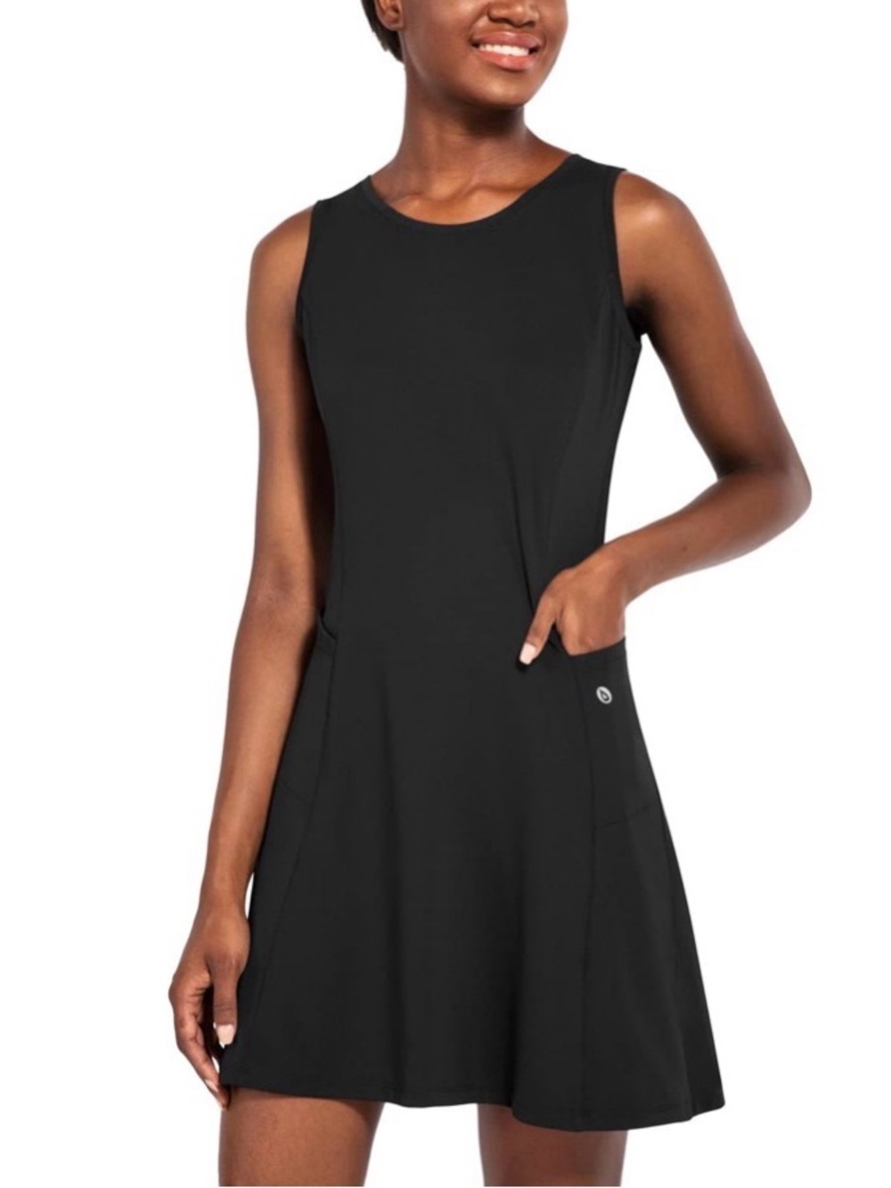 Baleaf Sleeveless Black A-Line Pocket Dress